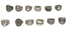 NEW Paparazzi Stretchy Rings Set of 12 Hammered Etched Silver Toned Pretty