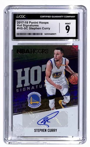 2017 Hoops Hot Signatures #HS-SC Stephen Curry AUTO Refractor Card CGC 9 Z33