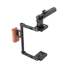 CAMVATE Camera Cage w/Top Side Wooden Handle fr Large-sized Canon/Sony/Panasonic