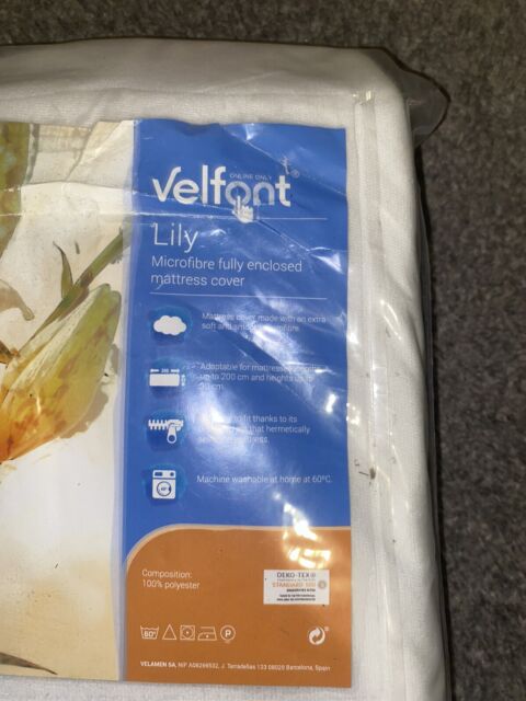 Velfont Lily Microfibre Fully Enclosed Mattress Cover New 120/ 190/200cm