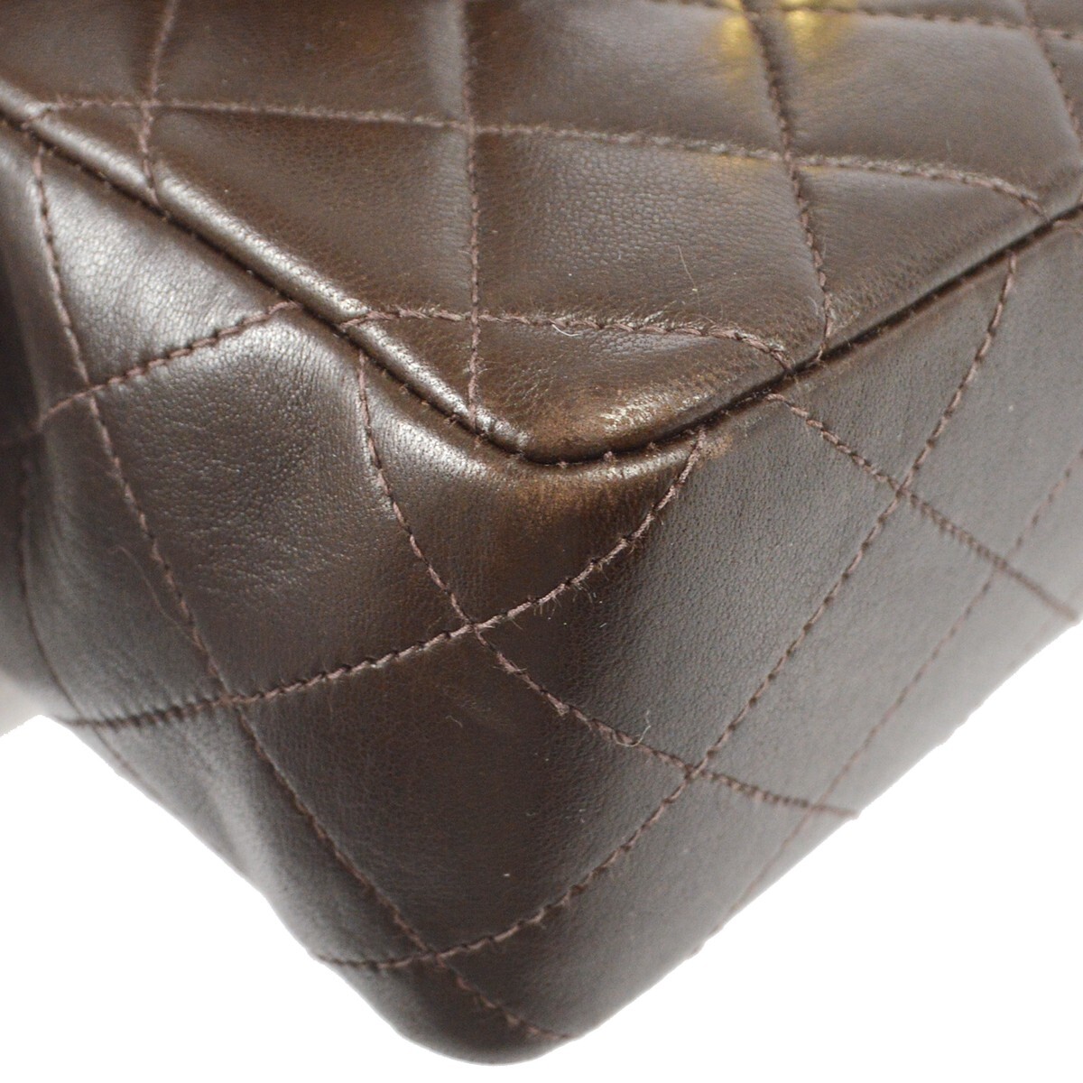 Chanel Brown Lambskin Mini Square Handbag 96861 | eBay