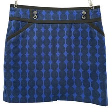 Forenza Womens 2 Skirt Mini Retro Circle Blue Black Short Knit Preppy Twee