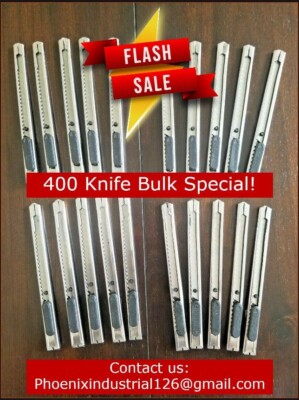 400 Knife Utility Box Cutter Retractable Snap Off Lock Razor Sharp Blade Metal