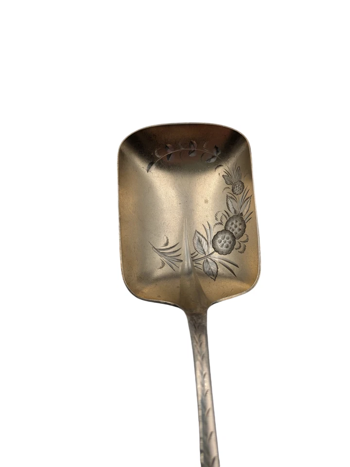 Preserve Spoon No 38 Engraved A.F. Towle & Son Bright Cut Sterling Silver 8 1/4" — 第 3/4 张图片