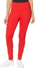 DG2 Diane Gilman Slim Sleek Knit Denim Moto Jegging Fashion Red M NEW (105)