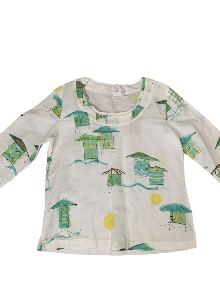 Hot Cotton Top Women�s SP White Linen Blend Boxy Shirt Summer Beach Cruise Wear - Image 3 of 4