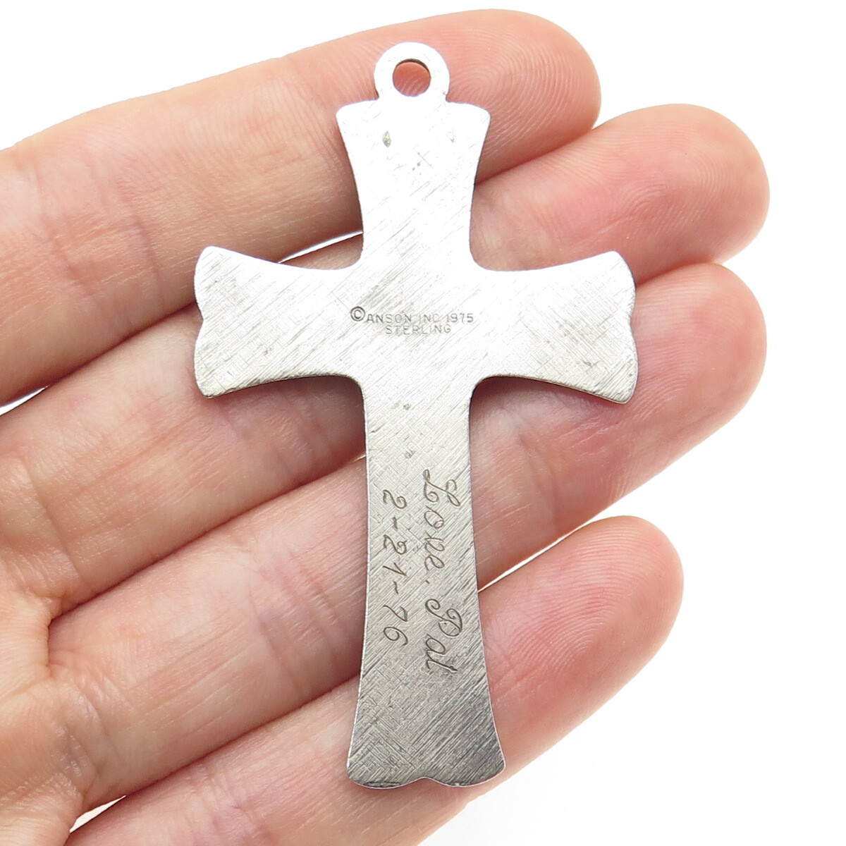 ANSON 925 Sterling Silver Vintage 1975 Cross Religious Pendant | eBay