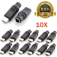 10X DC Power Adapter Type-C USB Male to DC 5.5x2.1mm Female Jack Connector