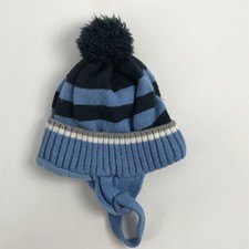 The Children's Place 6-18 Month Winter Hat Knit Blue Pom Pom Ear Flaps