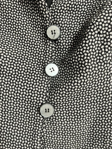 Vintage Armani Collezioni Black & White Wool & Silk Blend Cropped Blazer Size 2 - Picture 3 of 7