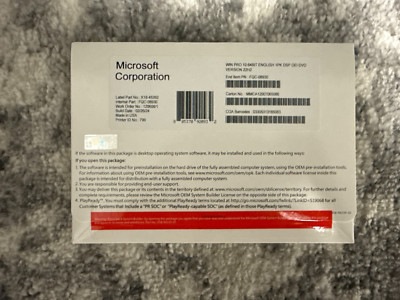 Microsoft Windows 10 pro 64 Bit Dvd