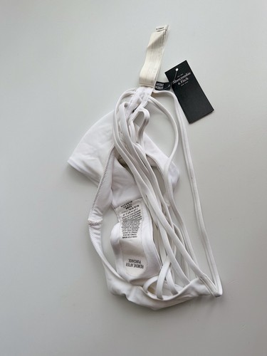 ✨New ABERCROMBIE & FITCH Strappy High Rise Bikini Swim Bottom White Womens Small - Picture 4 of 4