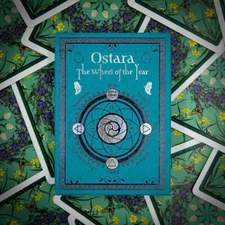 Wheel of the Year Ostara Green blue Playing Cards by Jocu
