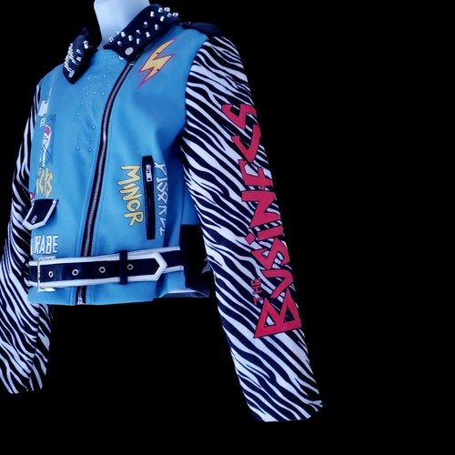 READ🔻 Azalea Wang Women's Bad Girls Club Moto Varsity Jacket Bomber Size M - Picture 2 of 14