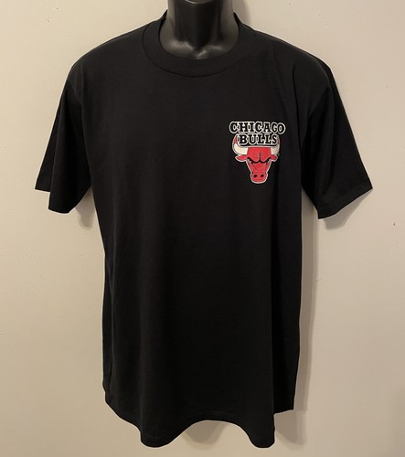 Vintage BULLS #23 MICHAEL JORDAN SWINGSTER T-Shirt BLACK NWT *CRACKED PRINTING* - Picture 2 of 5