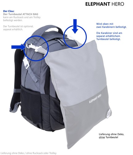 Schulrucksack Rucksack Jungen Mädchen Elephant Signature Hero Daypack + Heftbox - Bild 250 von 309