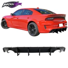 For 20-23 Dodge Charger Widebody IKON V3 Style Gloss Black Rear Diffuser 2PCS