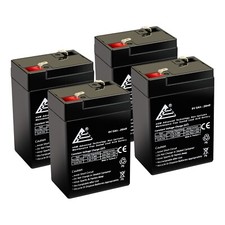 PACK OF 4 6V 5Ah SEALED LEAD ACID Multipurpose Rechargeable Batteries for Alarms