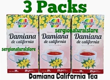 3 Packs TE DAMIANA CALIFORNIA TEA 75 Bags THERBAL Original Tumera Diffusa