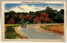 Greetings from Spring Valley, New York NY Vintage Postcard
