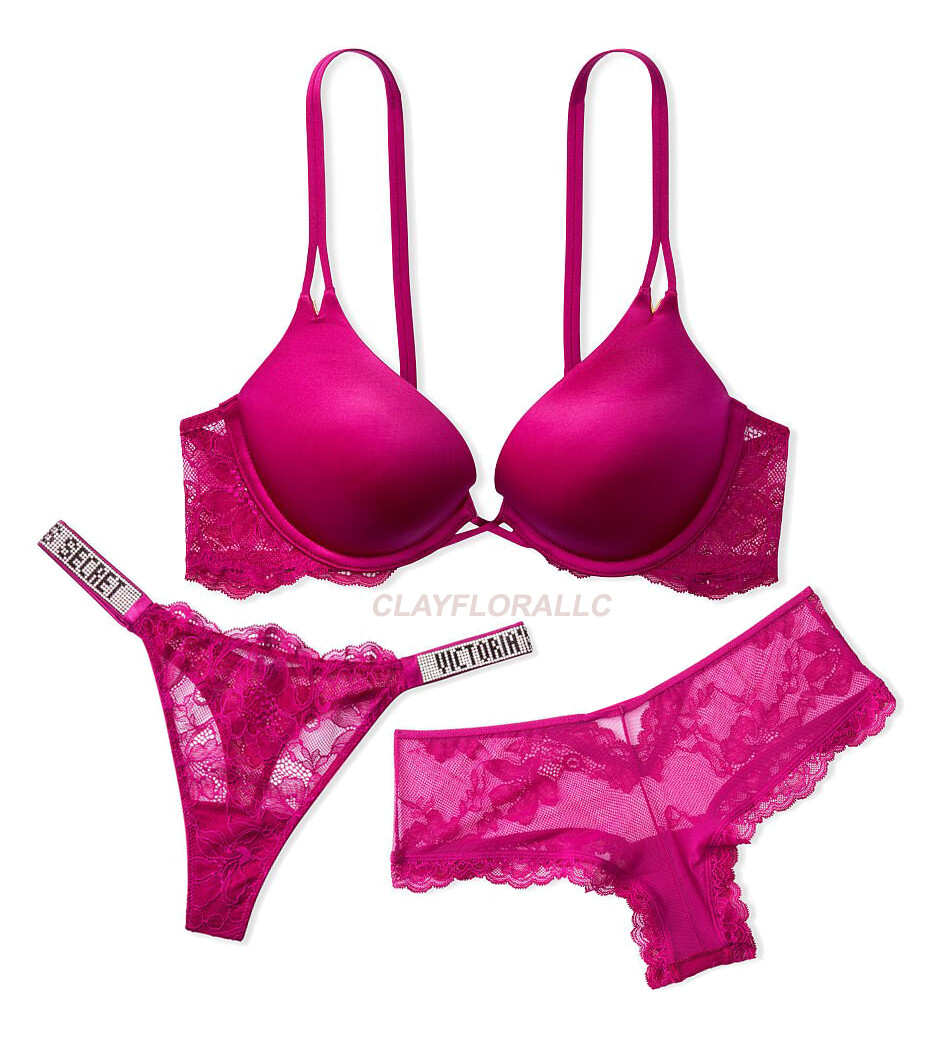 Victoria's Secret Bombshell add 2 cups lace Push Up Bra Set