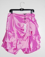 Samuel Dong Women's Candy Pink Perforated Flouncy Bubble Skirt 19684 Size Large Samuel Dong Women's Candy Pink Perforated Flouncy Bubble Skirt 19684 Size Large