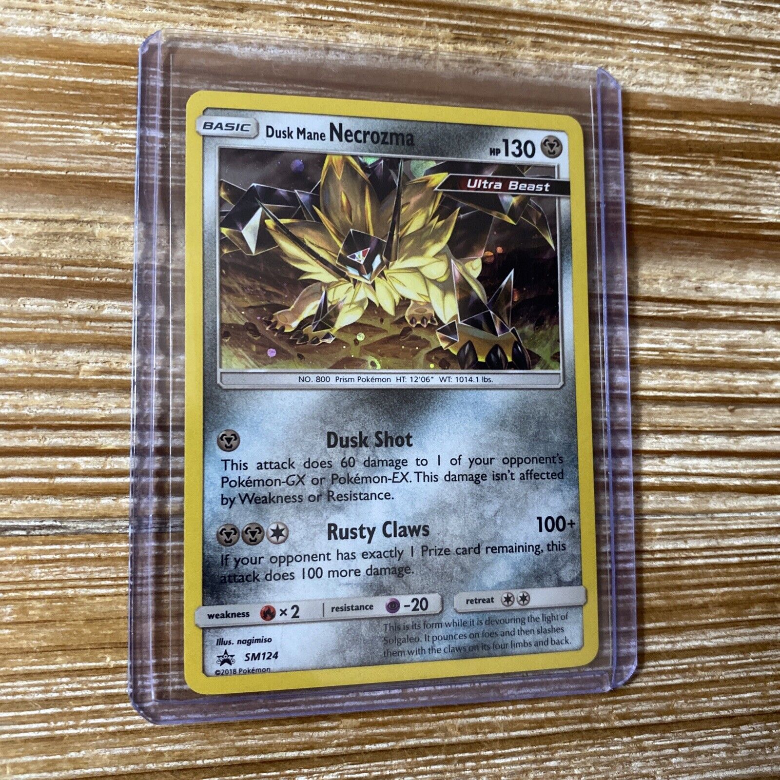 2018 Pokemon Card Dusk Mane Necrozma Ultra Beast Promo SM124 Holo NM Near Mint