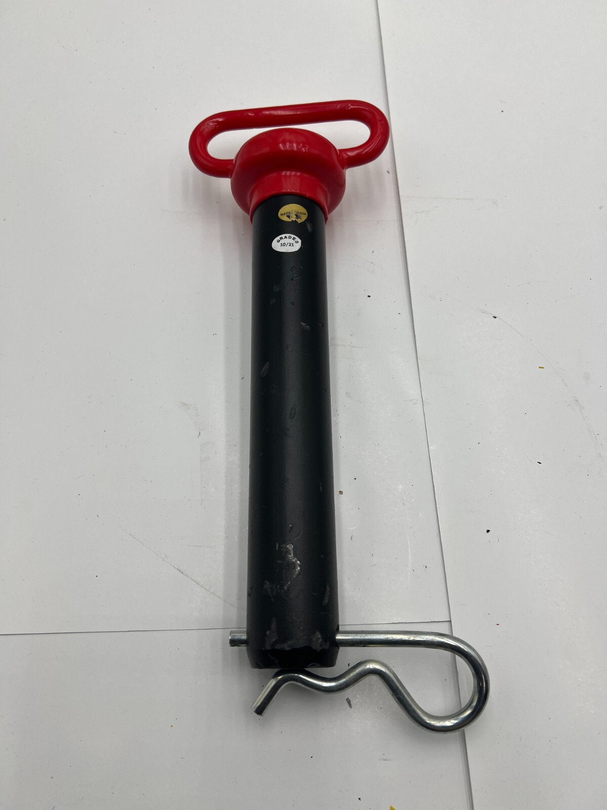 qty-2-head-hitch-pin-with-red-handle-and-hairpin-cotter-pin-heavy