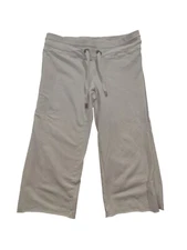 Womens Medium Gap Body White Capri Stretch Leisure Beach Comfort Terry Accents