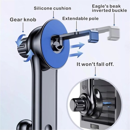 Car Phone Mount For Air Vent Invisible 360 Rotatable Car Phone HoldDC - Photo 5/6