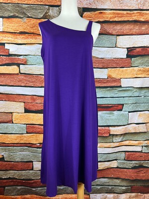 eileen fisher purple dress Eileen Fisher Sleeveless Racerback Midi Dress In Heliotrope - 25% Off