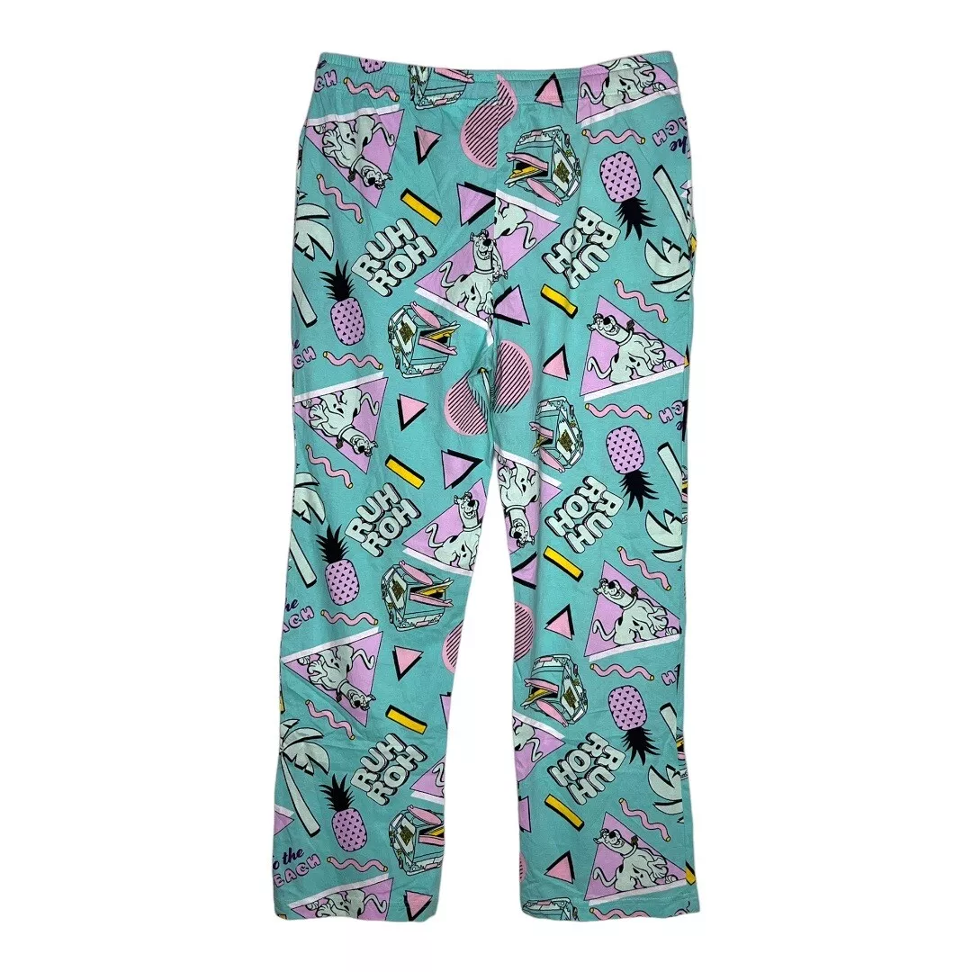 Scooby Doo Men s Pajama Pants Green Novelty Print Drawstring Waist