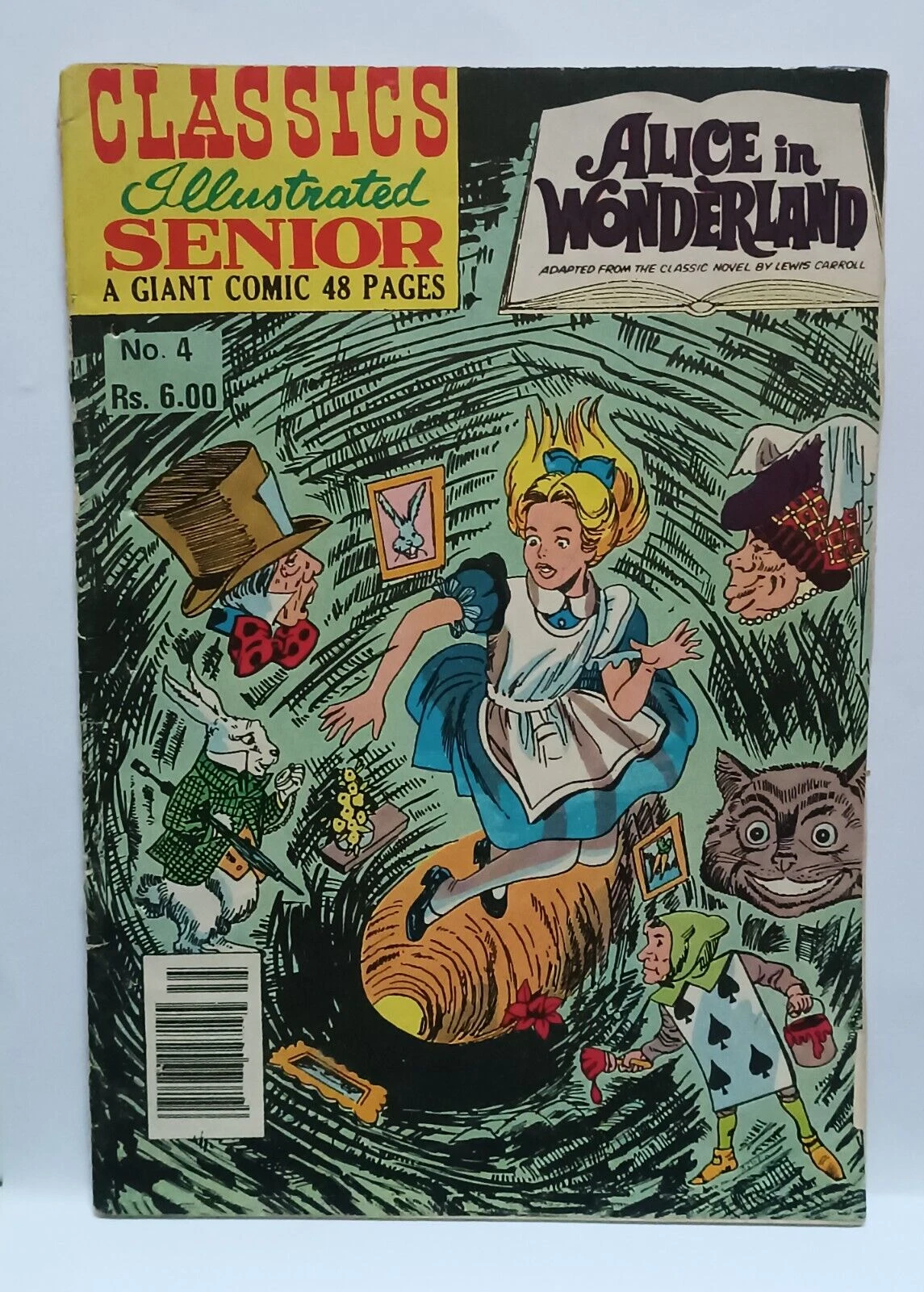 CLASSICS ILLUSTRATED SENIOR NO. 4 ALICE IN WONDERLAND ENGLISH INDIA PRINT ILLUS.