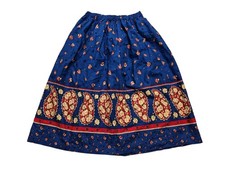 VTG Cranston Print Works Full Maxi Skirt Schwartz Liebman Cottage Core USA 80's