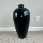 Large Vtg Royal Haeger Black Ceramic Vase 18”