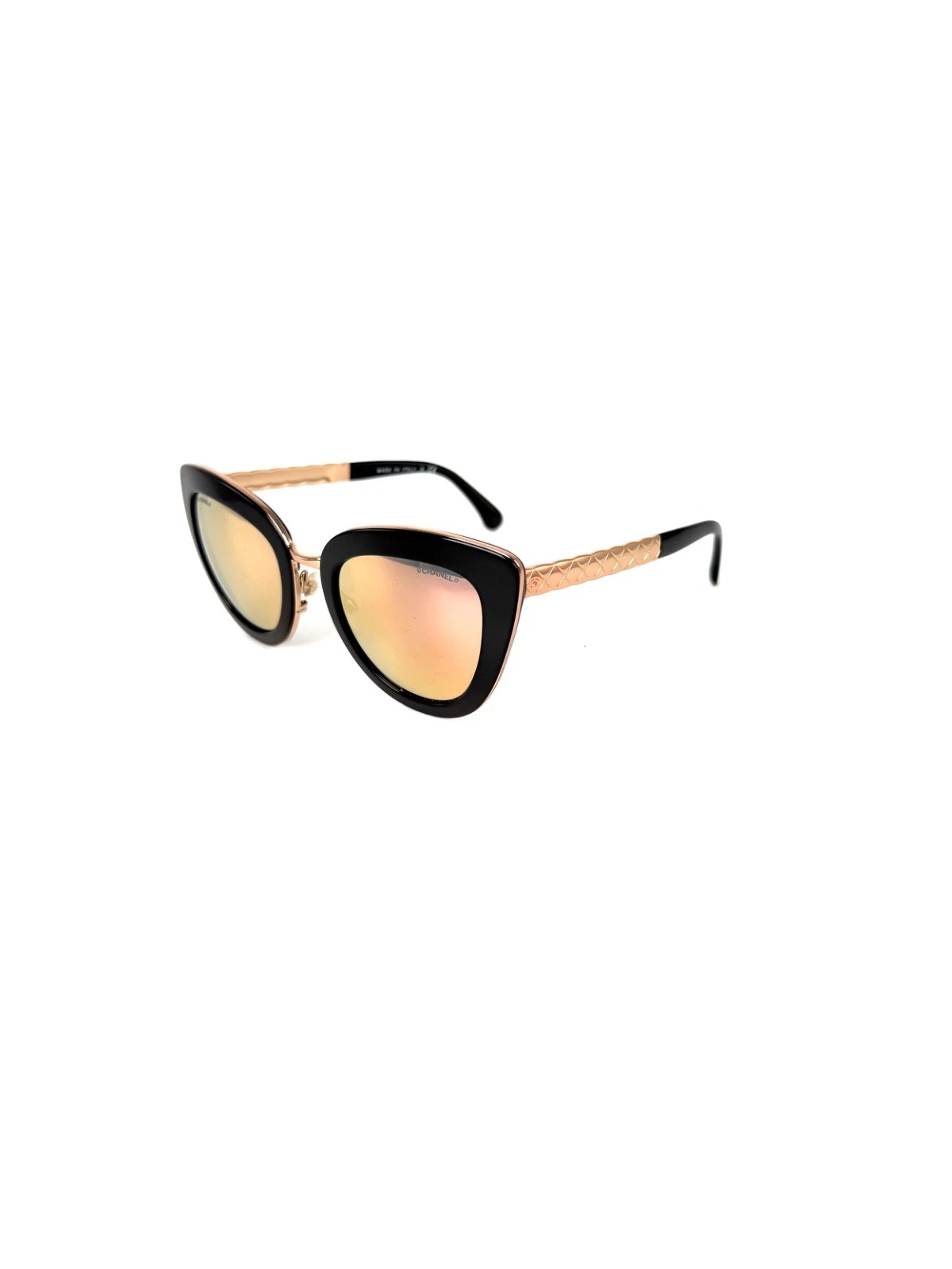 Chanel — CHANEL 5368 Rose Gold Mirror Metal Acetate Cat Eye Sunglasses