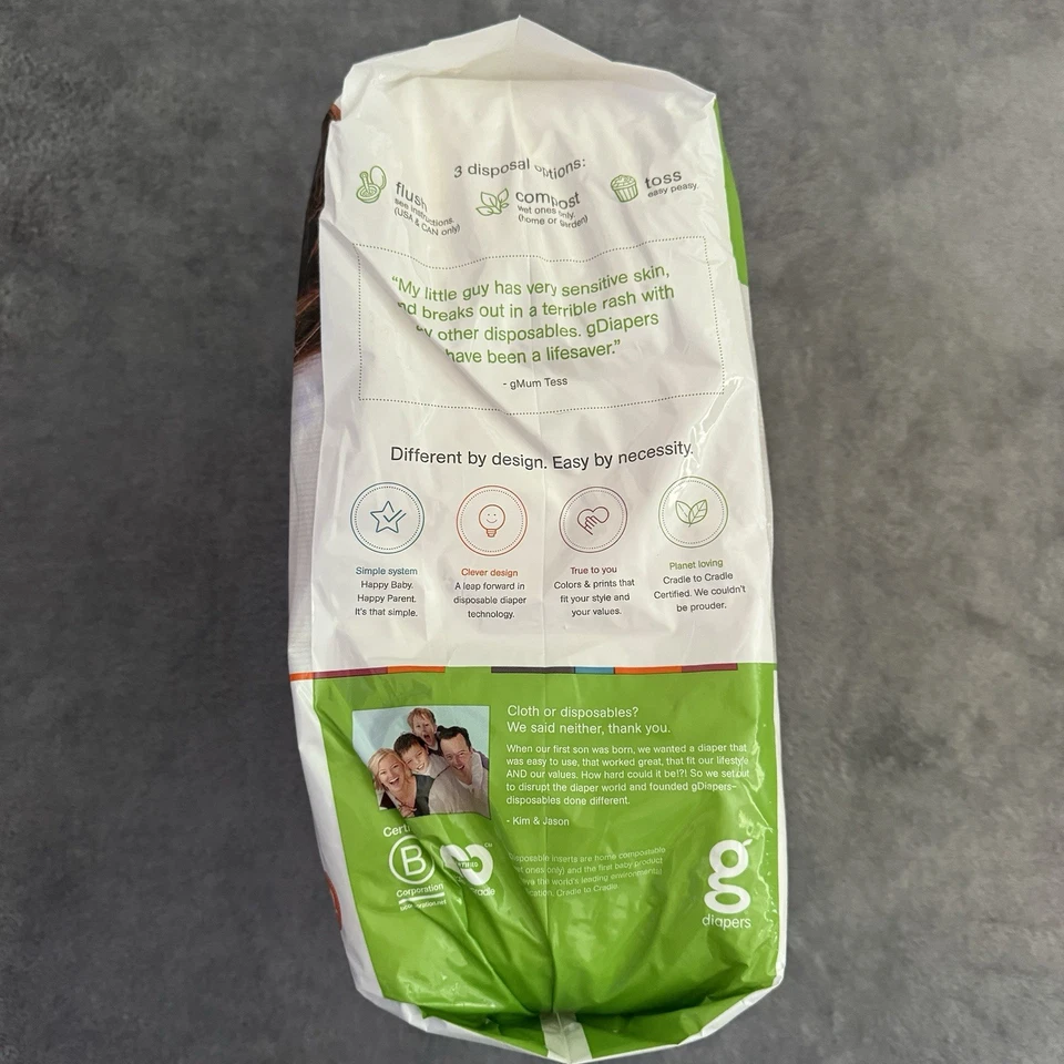 Pañales Desechables Biodegradables Enjuagables Inserciones de Pañales M/L/XL 13-36 Lb 32 Ct Foto 4 de 4