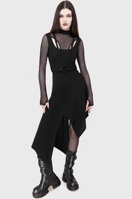 KIHILIST by KILLSTAR Kurzer Rock Damen Crimsolite Skirt schwarz Gothic