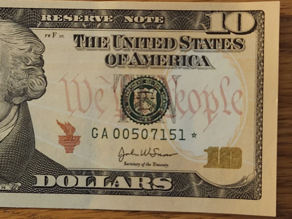 2004A $10 "STAR NOTE" BOSTON DISTRICT UNC/GEM LOT (3) CONS SERIAL # 00 START - Image 4 of 4