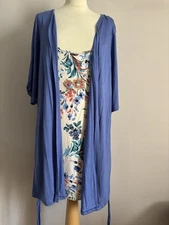 BNWT Papaya SIze 22 Blue Faux Cardigan/Floral Camisole Set