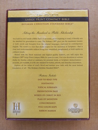HCSB GROSSDRUCK KOMPAKTE BIBEL, SCHWARZES GEBUNDENES LEDER von Holman Bibelstab Sehr guter Zustand - Bild 3 von 10