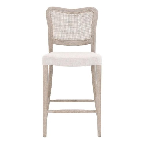 Maklaine Transitional 25" Fabric Counter Stool - Beige Finish - Picture 2 of 6