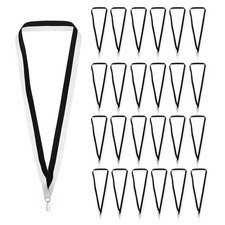 66 Pcs Award Neck Ribbons with Snap Clips Medal Lanyards Black/White