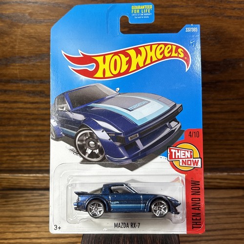 Hot Wheels Mazda RX-7 Sports Car Blue Then & Now 4/10 W1