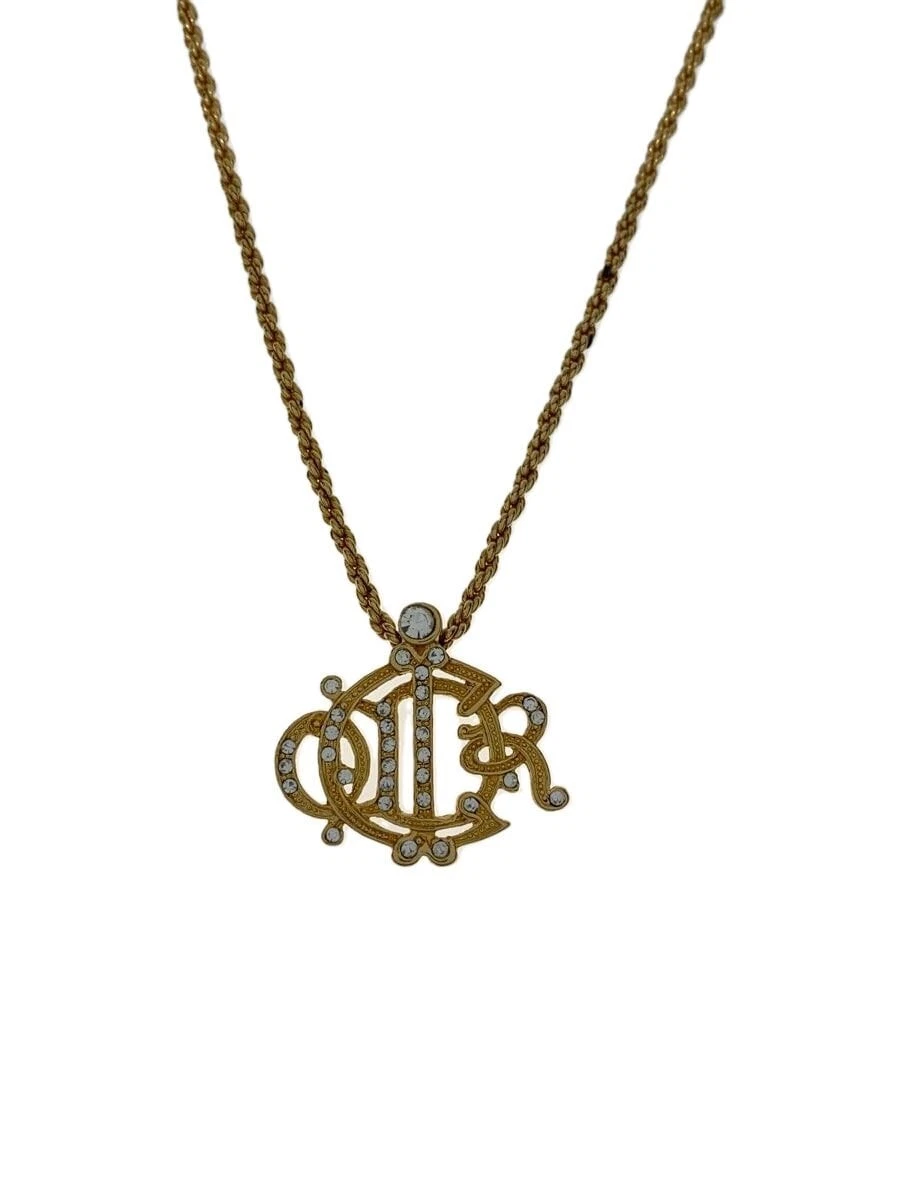 Collana emblema Christian Dior Top GLD con strass da donna