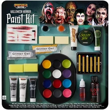 Spooktacular Creations 26 Pcs Halloween Family Makeup Kit, Zombie Assorted