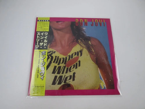 BON JOVI SLIPPERY WHEN WET MERCURY 28PP-1025 with OBI Japan LP Vinyl A