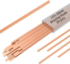 15% Silver Brazing Rods with Raised Segments Design, BCuP-5 Copper Brass Braz
