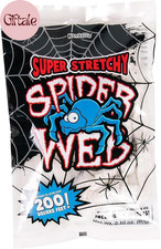 200 Sq. Ft Fake Spider Webs with 4 Fake Spiders for Decorations