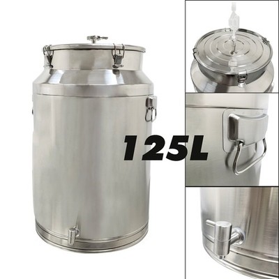 125L Stainless Steel Fermenter Tank Faucet Storage Bucket Sealed Wine Barrel